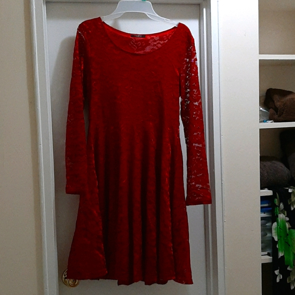 Red lacey dress